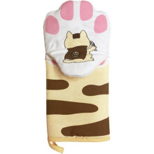 Ofenhandschuhe mit Katzenpfotenmotiv, 1 Paar, aus Baumwolle, hitzebeständig, Rundumschutz, sicherer Halt, Küchenhandschuhe