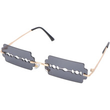 Divertidas gafas de sol con forma de maquinilla de afeitar hueca para decoración de ojos de fiesta
