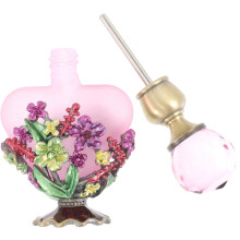 Retro parfumflesje, leeg, van glas of metaal, vintage flesje voor etherische olie