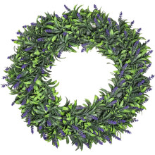 Elegante Lavendel-Wandgirlande, dekorativer Kranz, Wandbehang, Kunststoff