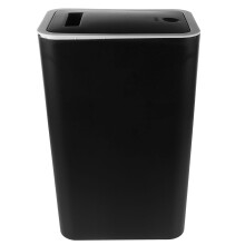 Coș de gunoi tip împingere de 10l, coș de gunoi din plastic negru cu capac, nu se sparge ușor