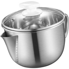 Ölfilter- und Suppenabscheider-Schüssel 1000 ml Edelstahl, bogenförmiger Ausgießerdeckel, Sieb