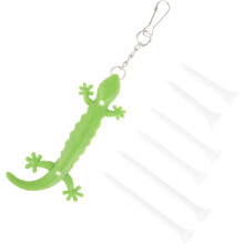 Siliconen golfteehouder met metalen gekko-clip, draagbare tee-organizer voor heren, geschikt als accessoire voor de golftas.