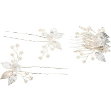 1 Set Brauthaarkamm, elegant mit Strasssteinen und Imitationsperlen verziert