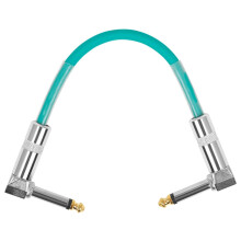 Cablu patch pentru pedală de chitară, lungime 15 cm, design cu reducere a zgomotului, conectori unghiulari din PVC și metal de 6,35 mm