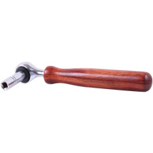 Premium Guzheng Tuning Wrench with Polished Smooth Wooden Handle, Sturdy Alloy round Spanner