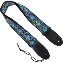 Tracolla per chitarra in stile etnico, robusta e regolabile (88-143 cm), in cotone e metallo, resistente allo sporco.