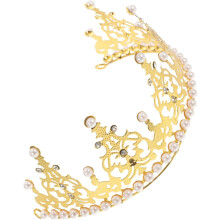Boys and Girls Golden Headband Graduation Ceremony Headdress Crystal Hair Comb Boys and Girls Party Decorative