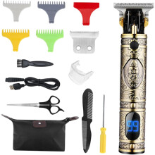 Professionele draadloze haartrimmer en baardtrimmer voor heren met LED-display en USB-oplaadbare verzorgingsset