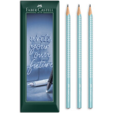 (Ocean) Faber-Castell Sparkle Triangular Graphite Pencil B Grade Pack of 3