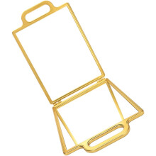 Goldener Kosmetikspiegel mit Ständer, freihändige, doppelseitige Präzisionsreflexion, tragbar