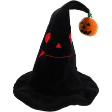 Čierny čarodejnícky klobúk s veľkým okrajom, pohodlný halloweenský doplnok