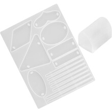 Set de matrițe de turnare a agrafelor din silicon cu instrument auxiliar pentru agrafe de păr din rășină DIY, bijuterii, artizanat, fabricare