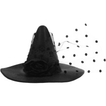 Miniatúrny sieťovaný čarodejnícky klobúk na Halloween Cosplay Malé párty pokrývky hlavy Doplnok