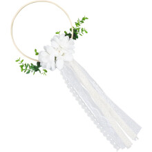 Handlicher Blumenkranz, Hochzeitsdekoration, Girlande, tragbar, leicht, Kunststoff, weiß