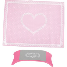 Silikon-Maniküre-Handkissen und Handgelenkauflage, 2er-Set, rosa, waschbar, Nagel- und Armstützkissen