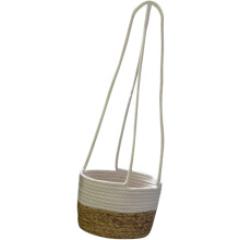 Geweven bloemenmand, hangende plantenbak, tuin, balkon, buiten, hangende bloempot voor planten.