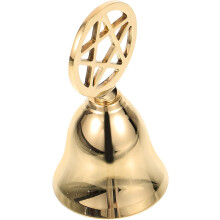 Pentagramm-Handglocke, Zeremonienglocke, 8,9 x 8,9 x 17,8 cm, Messing, zuverlässig, sicher, Vintage-Stil, für Altar- und Ritualdekoration