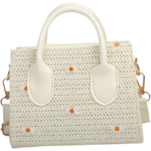 Handgewebte Tasche für Damen, Aufbewahrungstasche mit Blumenmuster für den täglichen Gebrauch und Freizeitaktivitäten