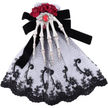 Halloween-Totenkopf-Haarspange mit Schleifen, Totenkopf-Haarnadel, Halloween-Kopfschmuck für Mädchen