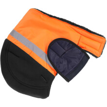 Winter Construction Hard Hat Liner Thick Fleece, Cold Weather Bump Cap Insert Reflective Orange Mask