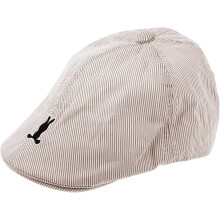 Gestreifte Baskenmütze für Jungen und Mädchen, ideal für Kleinkinder zum Spielen im Freien. Leichtes Material, stylisches Design, beige.