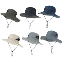 Marineblauer, atmungsaktiver Sonnenhut mit Nackenschutz für Outdoor-Aktivitäten wie Angeln, Wandern und Camping