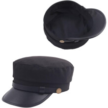 Vintage-Baskenmütze, Herbst/Winter, stylischer Hut mit flacher Oberseite für Damen und Herren, ideal für Freizeit und Jugend-Maler-Look, Schwarz
