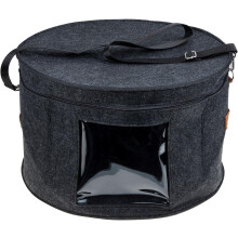 Filz-Hutbox, Mehrzweck-Aufbewahrungsbox, platzsparend, mit Deckel, Dunkelgrau, 40 x 26 cm