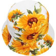 Damen-Sonnenhut mit Sonnenblumenmuster, gelb, 58 cm Umfang, leichter Sonnenschutz für den Sommer, ideal für draußen