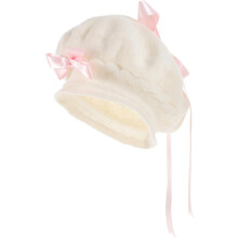 Woll-Baskenmütze mit Schleife – ein süßes, dekoratives Lolita-Accessoire
