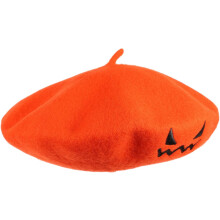 Halloween-Party Kürbis-Baskenmütze Orange Wollstylischer Outdoor-Hut