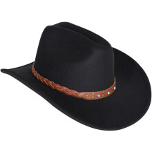 Retro-Cowboyhut im Western-Stil, Unisex-Sonnenhut mit gebürsteter Oberfläche, Gesichtsschutz, Sonnenschutz für Damen und Herren, Schwarz