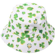 Wendbarer Sonnenhut mit vierblättrigem Kleeblattmuster zum St. Patrick's Day