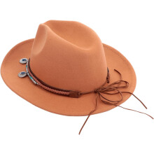Ull jazzhatt i britisk stil Fedora-caps med skinnspenne Khaki retro flatkantet vinterfilthatt for damer