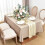 Duk i imitert lin, 152 x 283 cm, beige, 2-pakning 2