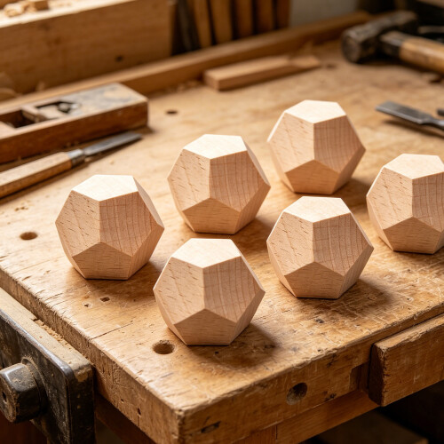 6 Wooden 12 Sided Geometric Forms Ready for Artistic 1