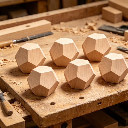 6 Wooden 12 Sided Geometric Forms Ready for Artistic 2