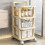 Clear Plastic Rolling Storage Cart3-Tier 4