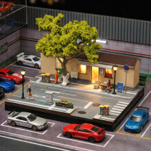 Realistic 1:64 PVC Miniature Coffee Shop Street Scene Model With