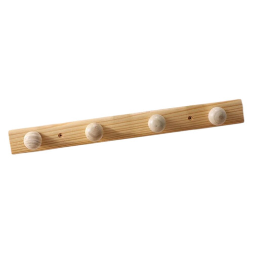 Wooden Wall Coat Hook with 4 Hooks 2