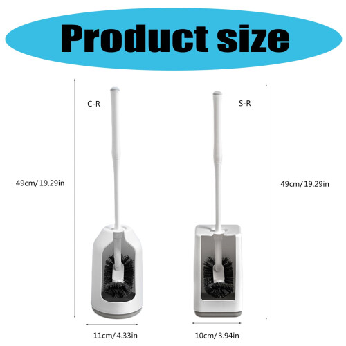 Toilet Bowl Brush with Holder Set – Compact, Curved 2