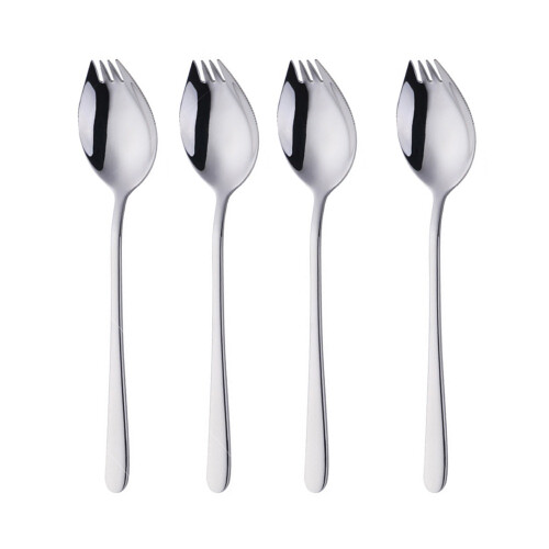 4-Piece Stainless Steel All-in-One Spork - Multi-Functional Spoon, Fork, and Knife Combo