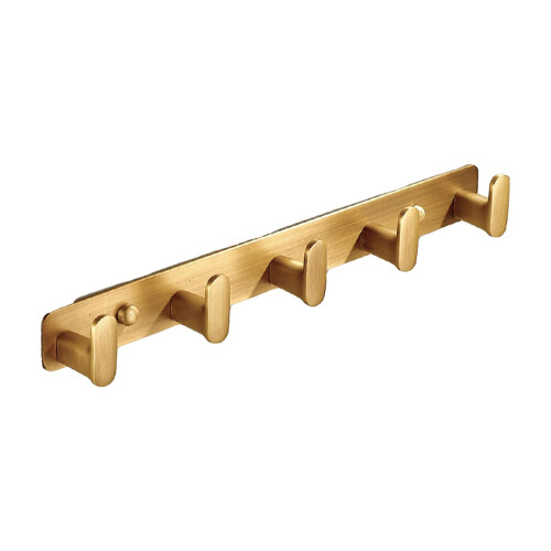 Wandgarderobe aus Messing mit 5 Haken 1