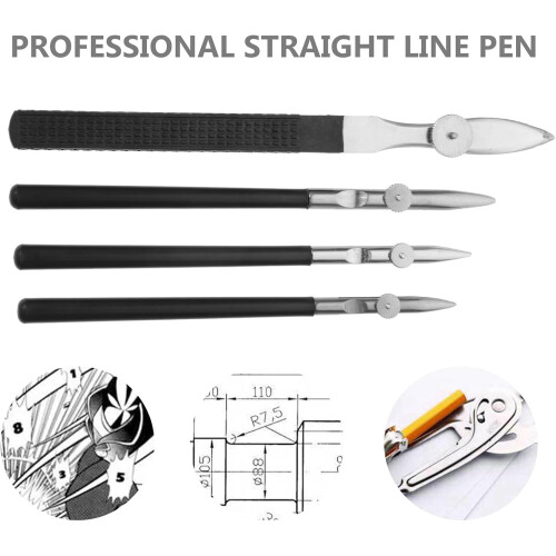 4pcs Black Ruling Pen Set for Artists Adjustable Fluid Drawing Tool Comic Line Pen 2