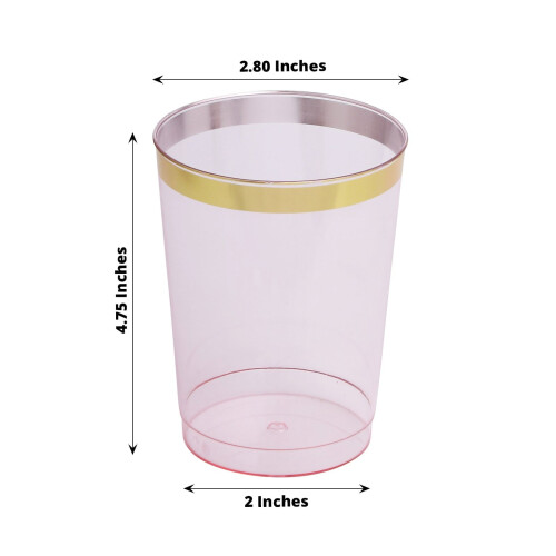 Gobelets BalsaCircle rose poudré, bord doré, 30 cl 2