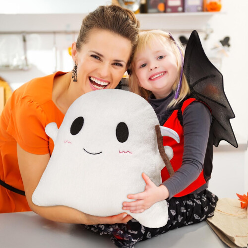 Halloween Ghost Pillow with Scythe, Soft Decor Cushion 1