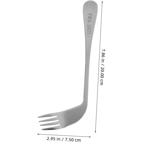 2sets Angular Alimentação utensílios garfo ergonômico leve e colher para -feeding 1