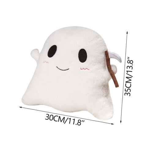 Halloween Ghost Pillow with Scythe, Soft Decor Cushion 2