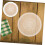 4er-Set rustikale runde Platzsets aus gewebter Jute, waschbar 8